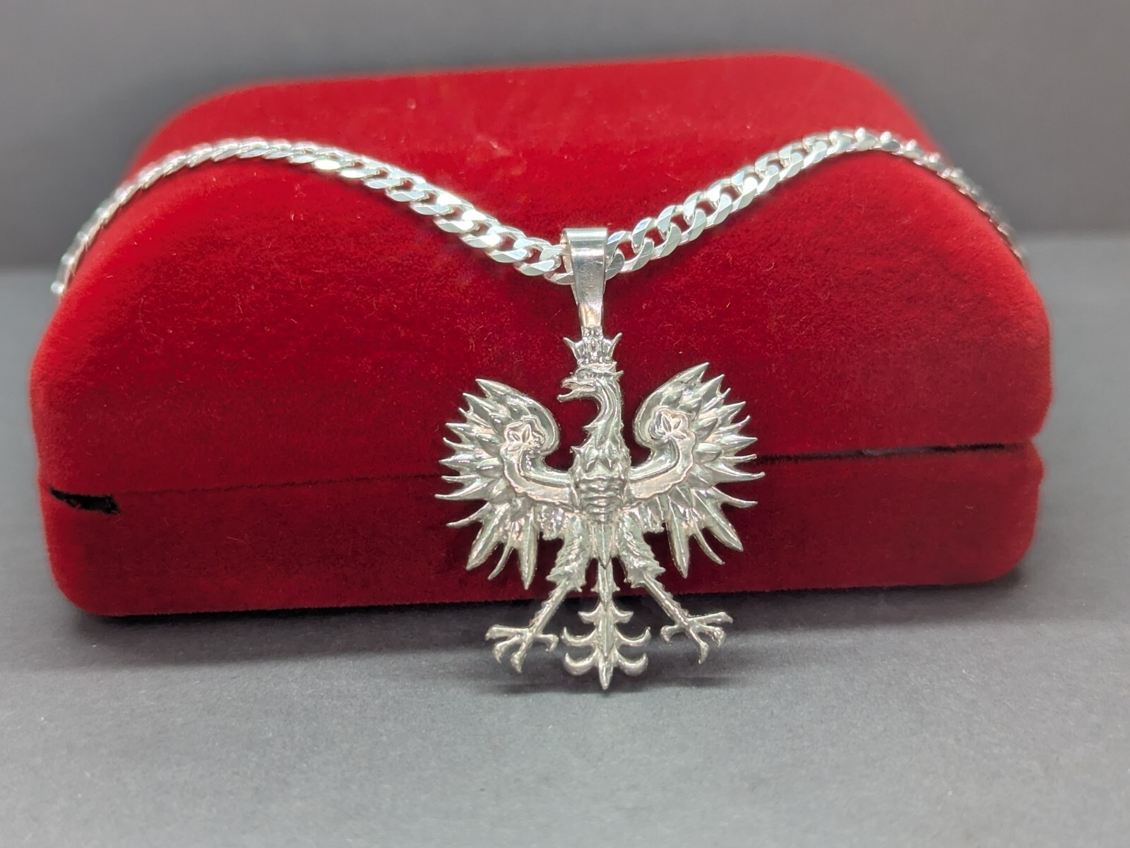 Solid Bright White Sterling Silver Polish Eagle Pendant – Polski Orzeł Wisiorek