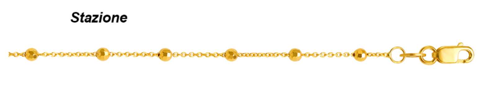 14k Real Solid Gold Bead Station Necklace Ball Beaded Rolo Chain 7″ 16″ 18″ 20″