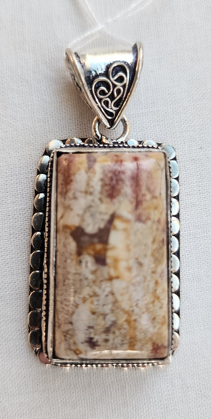 Plume Agate Stone In 925 Sterling Silver Pendant