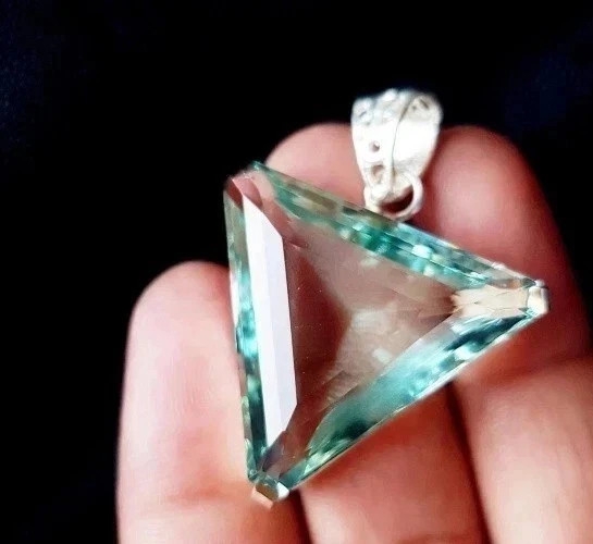 Rare Natural 50.20 Ct Aquamarine Topaz Loose Gemstone 925 Solid Silver Pendant