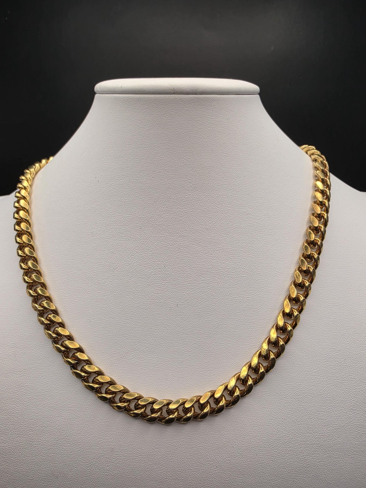 Gold Plated 925 Sterling Silver Miami Cuban Link Chain Necklace 20 Inch 8.8mm Me
