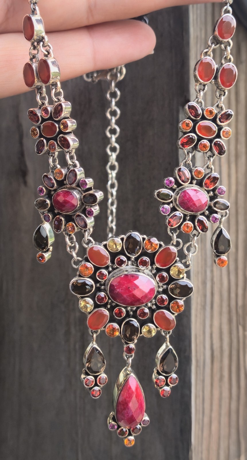 NICKY BUTLER RAJ LIMITED EDITION Designer 925 Sterling Silver Ruby Necklace NB