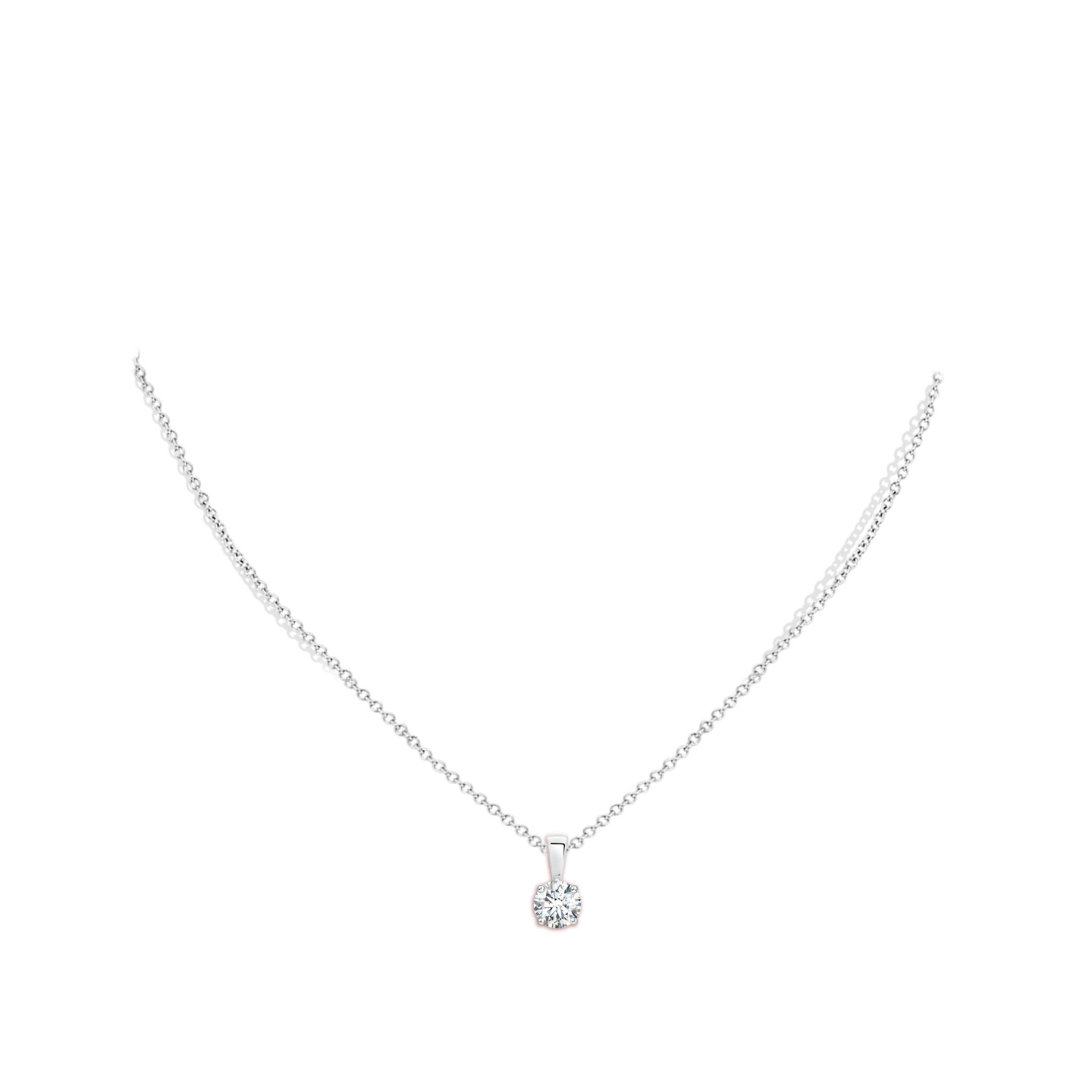 1.00 Ct Round Cut Lab Grown Diamond Pendant Necklace 925 Sterling Silver E-F VS1