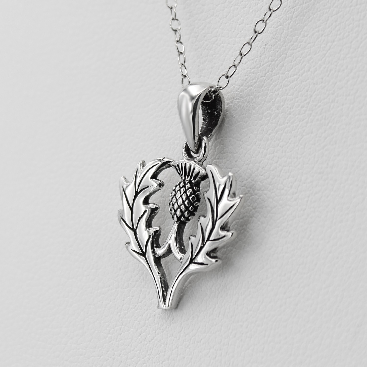Sterling Silver Scottish Thistle Pendant Scotland Heraldic Heritage Jewelry