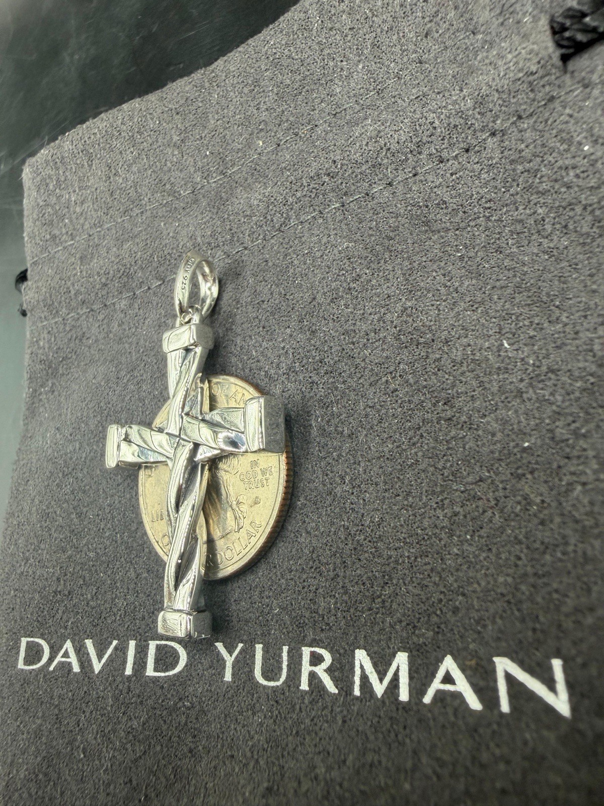 David Yurman Sterling Silver Helios Cross Pendant Amulet