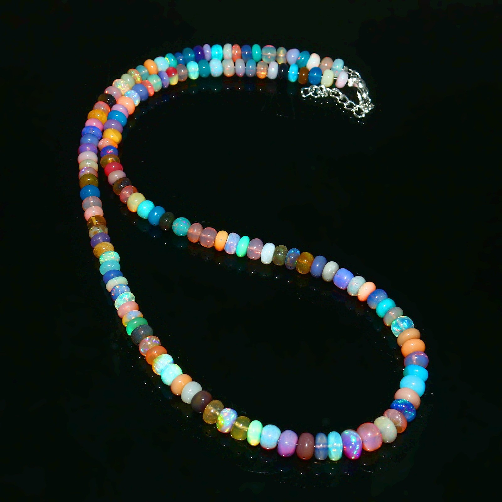 Ethiopian Opal Beads Rondelle Opal beads multi Color Opal Necklace Gift For her
