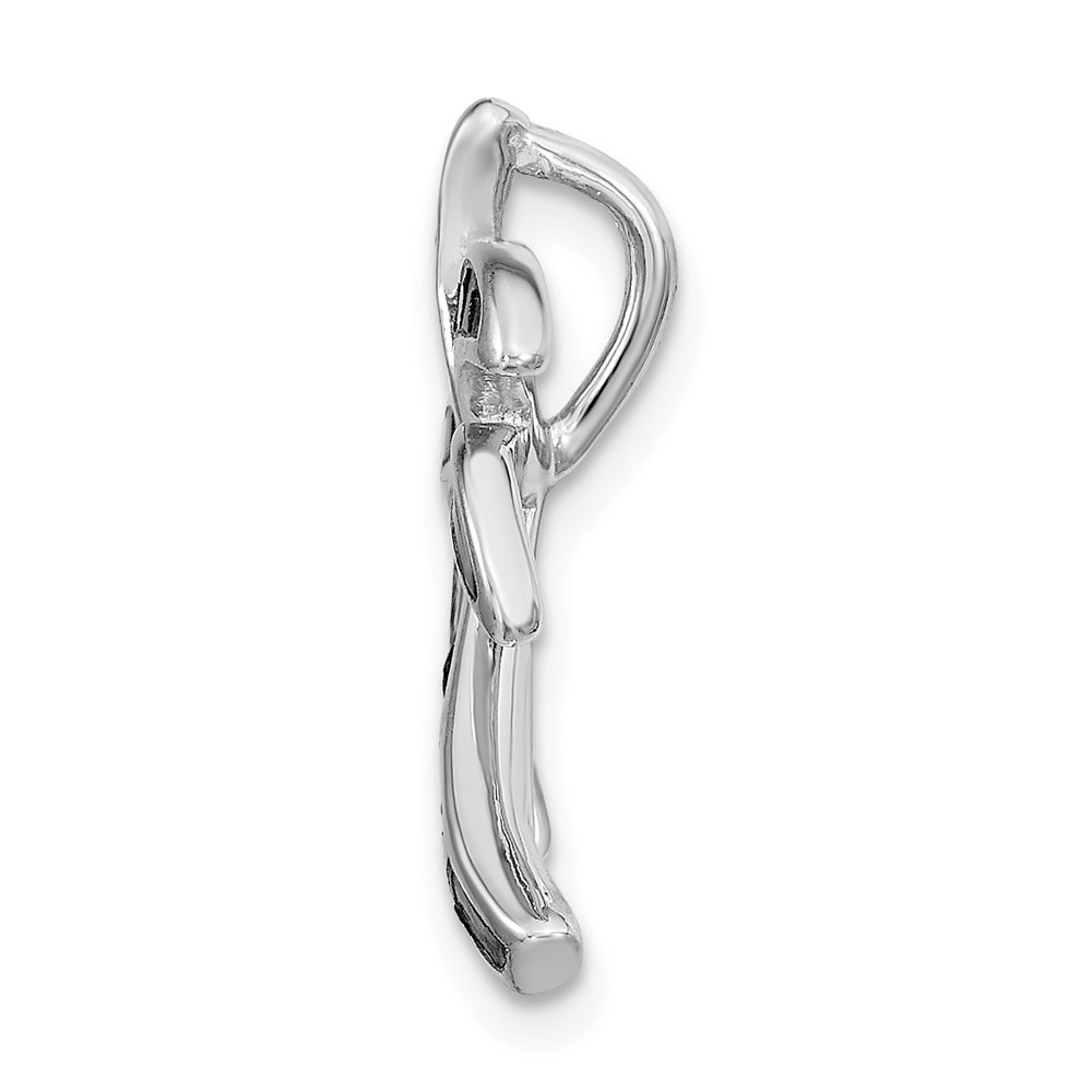 Sterling Silver Rhodium-plated Abalone Palm Tree Slide Pendant 1.96gm L-22 mm