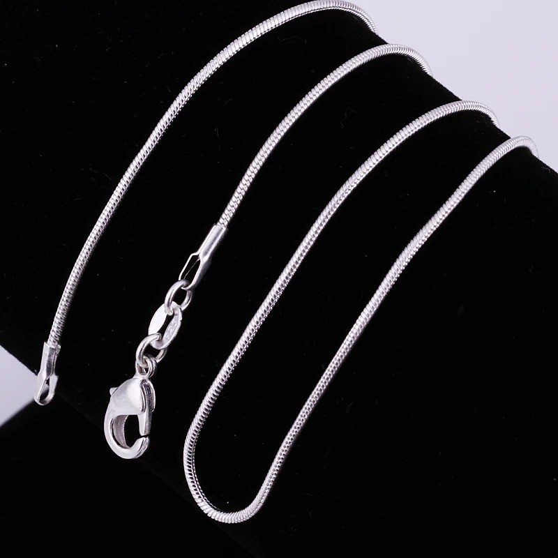 925 Sterling Silver Solid Snake Chain Necklace For Men Women