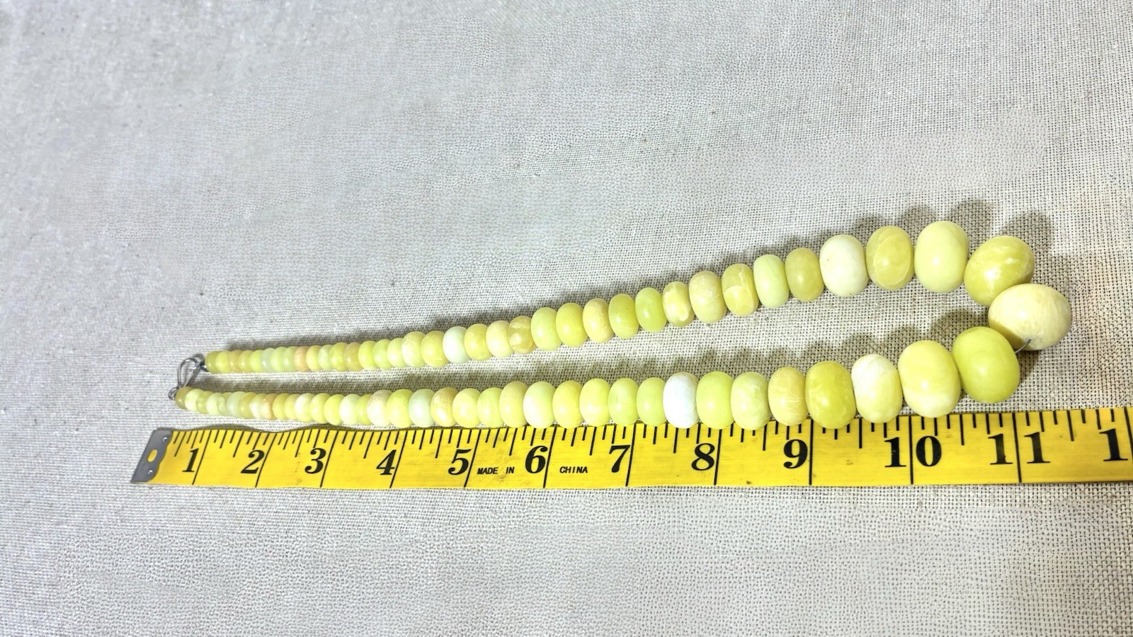 Jay King DTR 925 Graduated Yellow Green Serpentine Stone Bead Necklace 172g