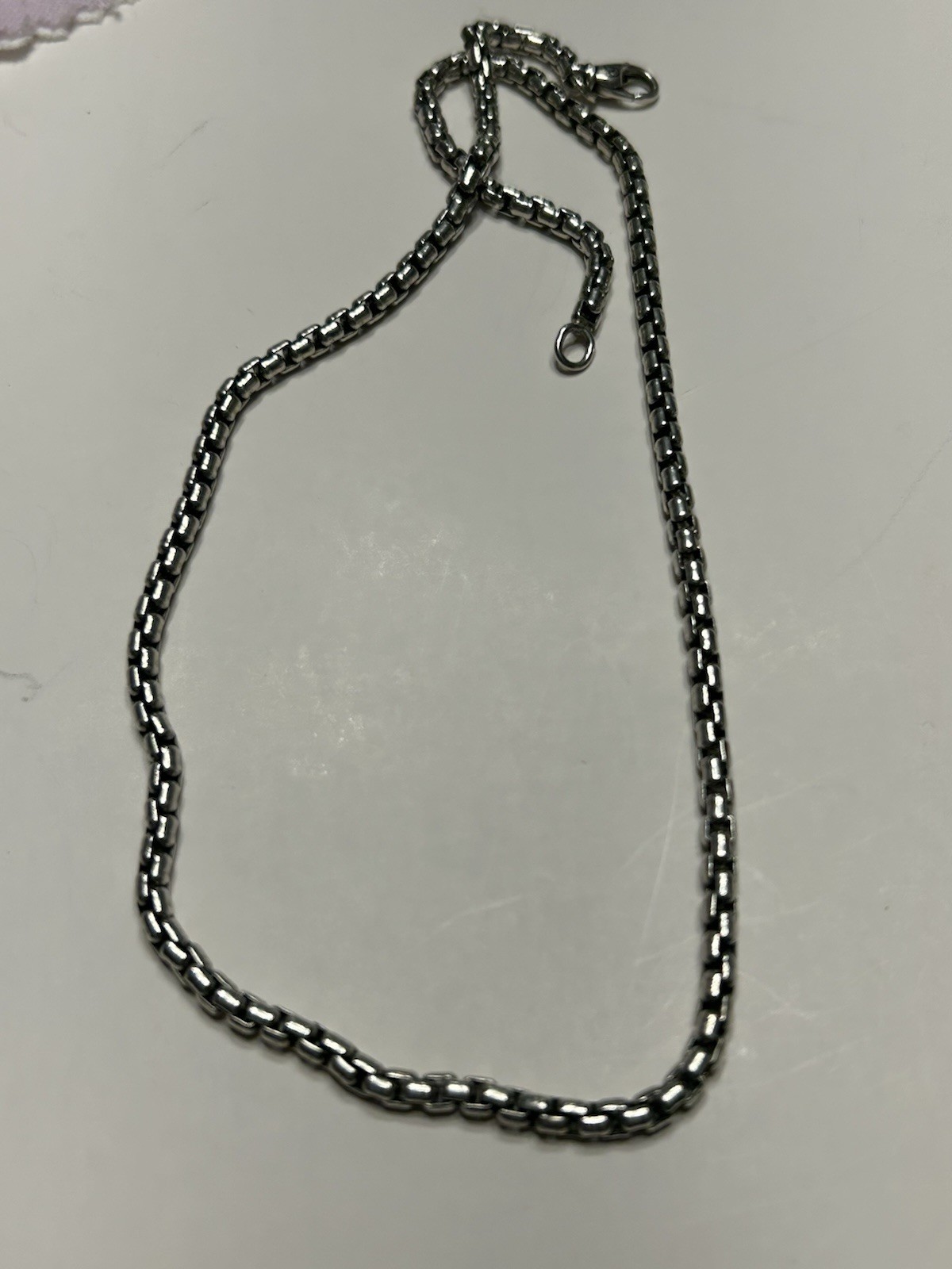 David Yurman Box Chain Necklace in Sterling Silver 18 inch