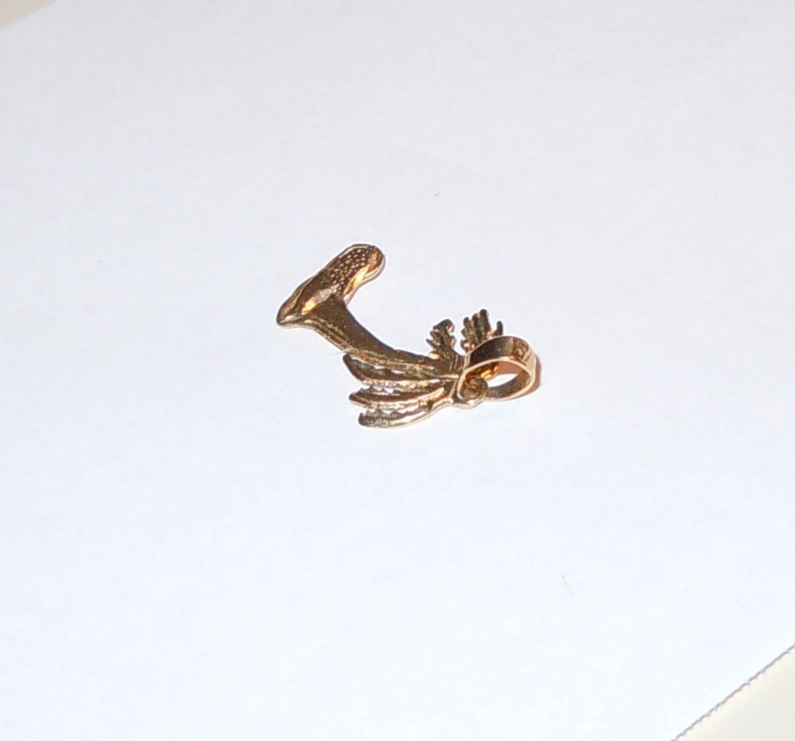 14K YELLOW GOLD PALM TREE CHARM / PENDANT .7g