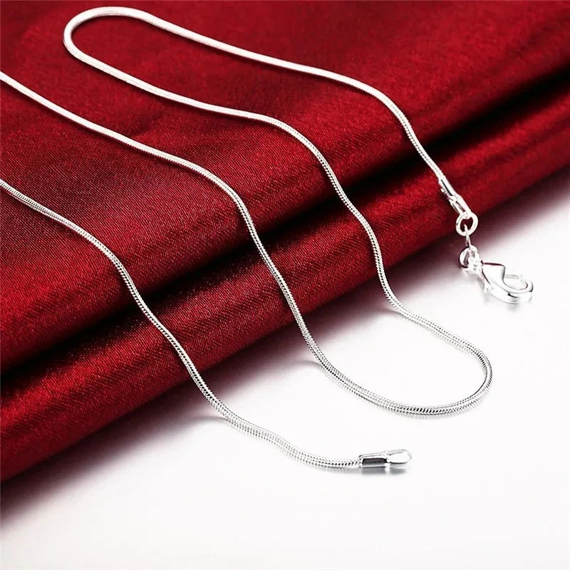 Men&Women’s 925 Sterling Silver Tarnish-Free Italian Snake Chain Necklace 16-24*