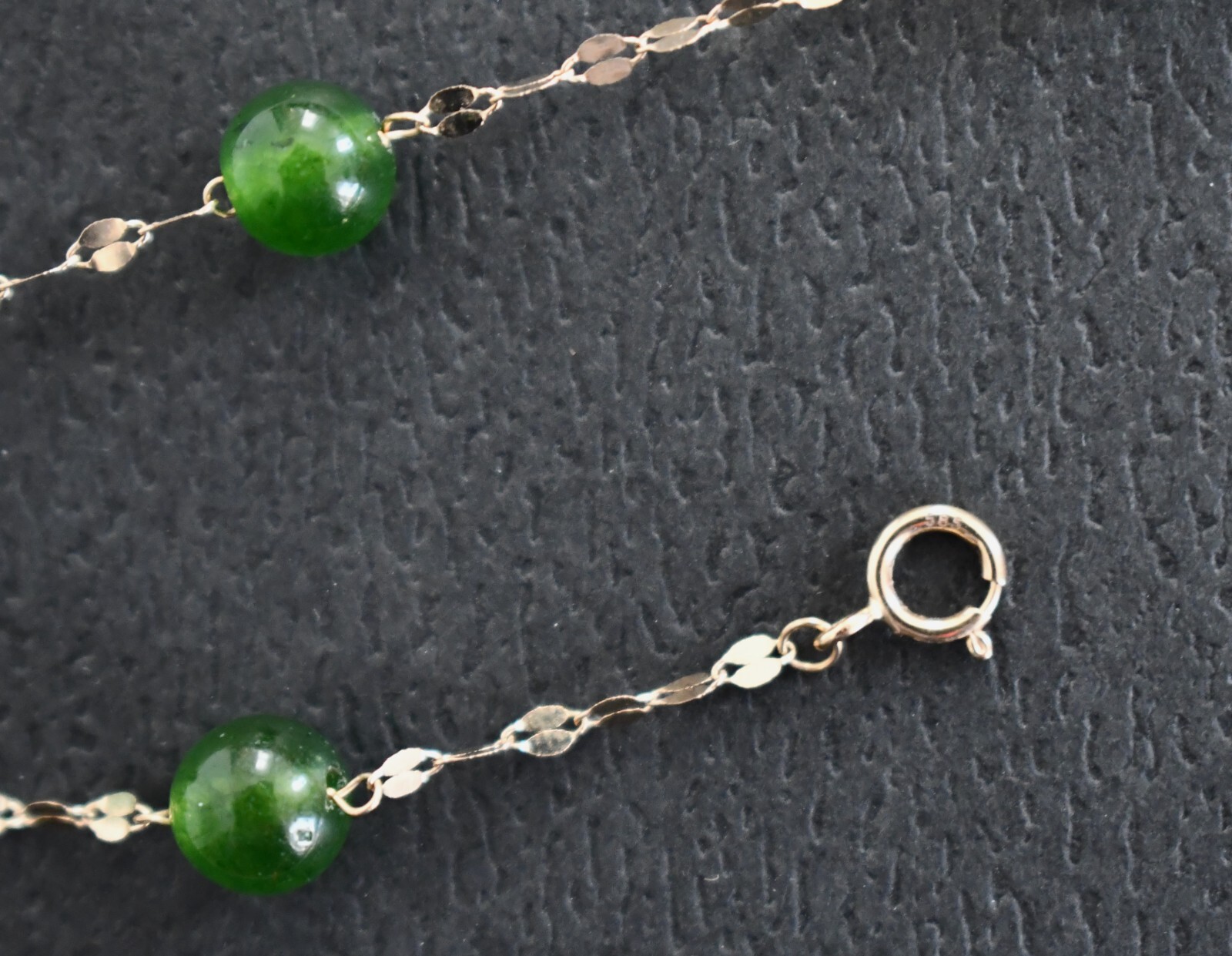 🆕14K YELLOW GOLD and Peridot Beaded Necklace 19in