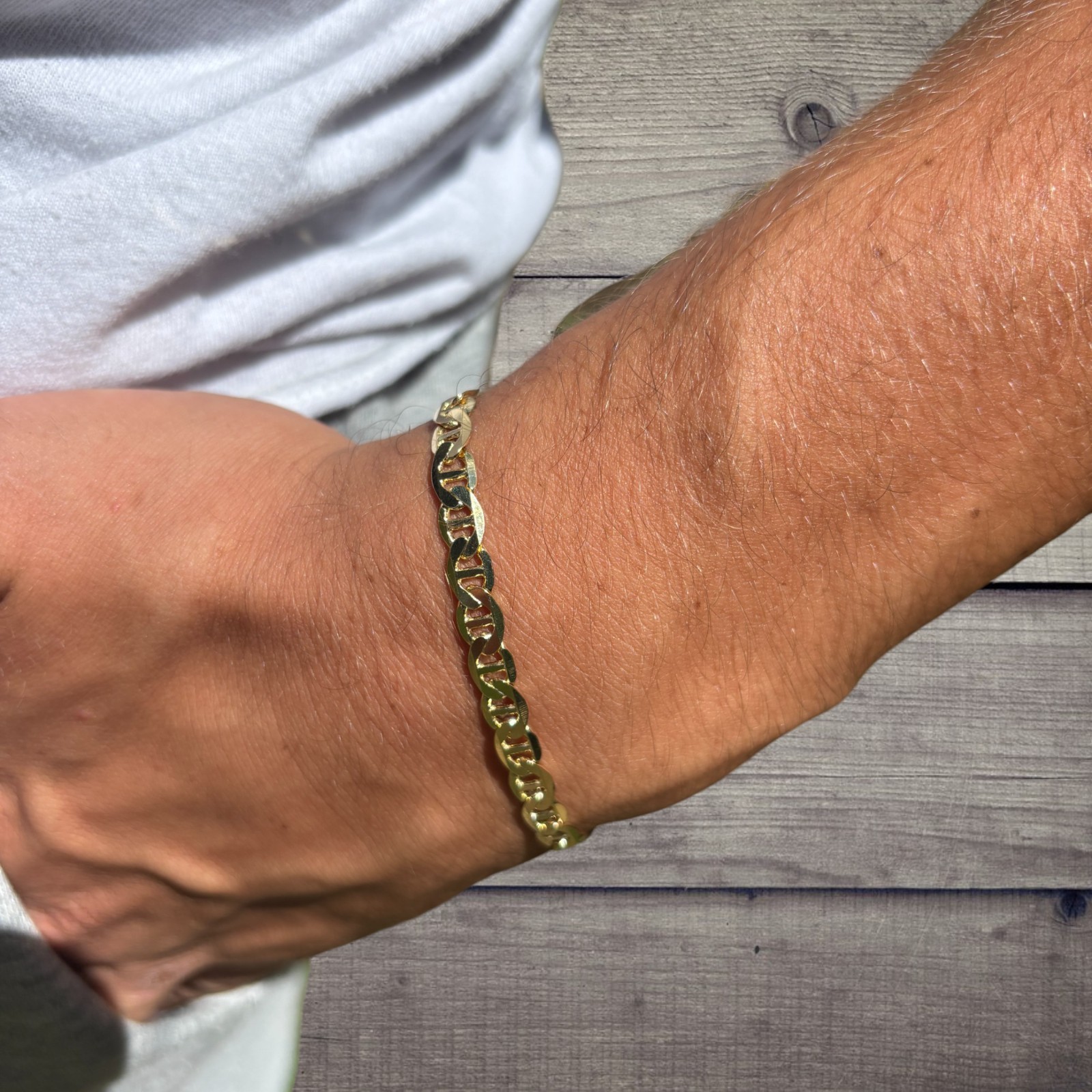 5mm Mariner Link Bracelet – Real Solid 925 Sterling Silver Or 14k Gold Vermeil