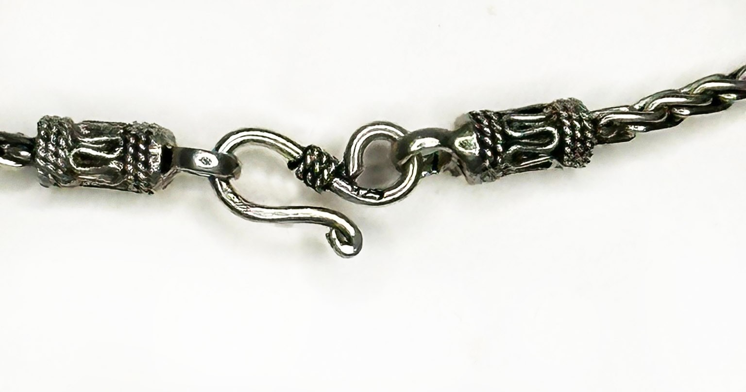 Sterling Silver Rope Chain Necklace 16” | Egypt 925 | S-Hook Clasp | 19g