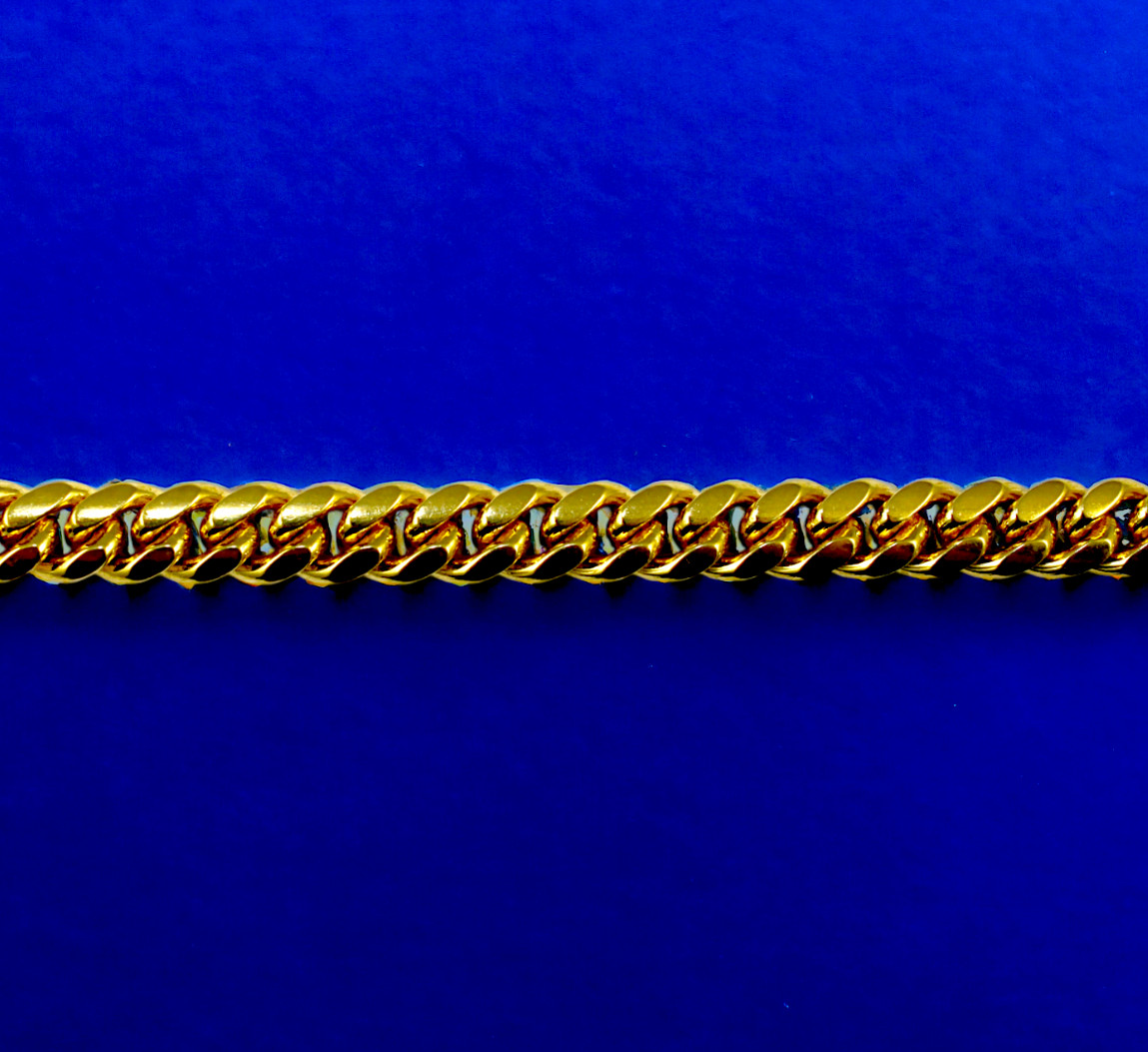 18K Yellow Gold SOLID Miami Cuban Link Necklace Chain Real Gold 4mm-7.5mm 16-30″