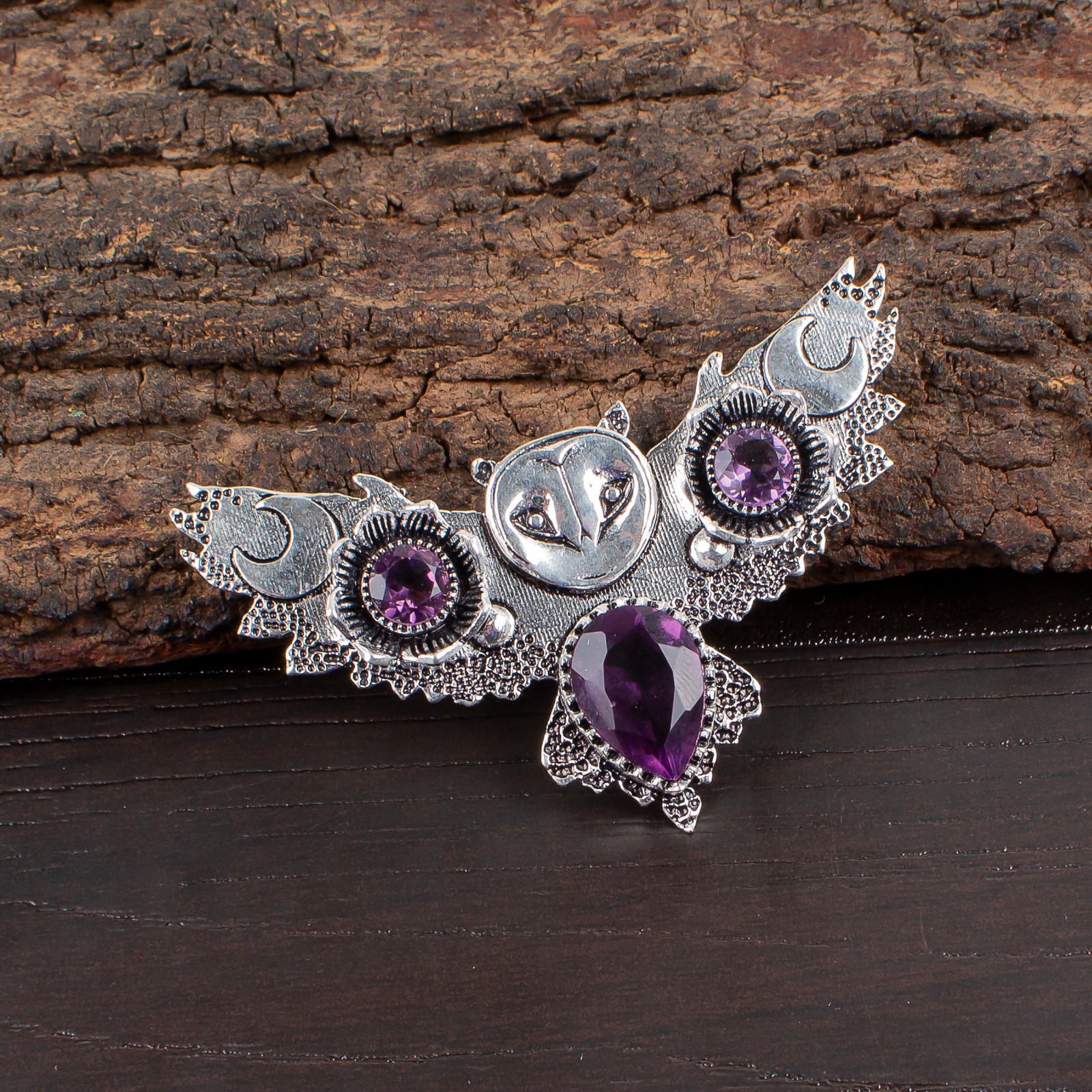 African Amethyst Gemstone Handmade 925 Sterling Silver Jewelry Pendant Gift For