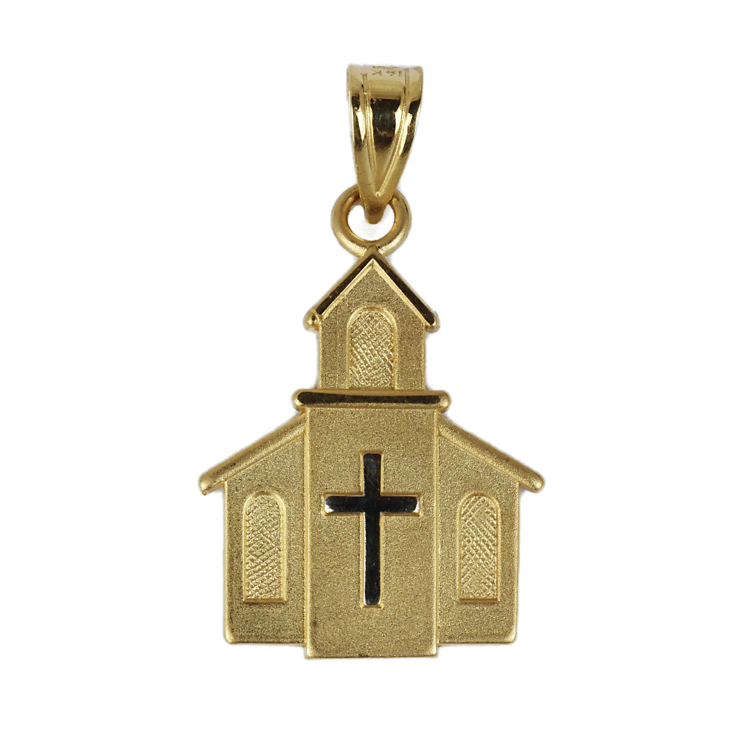 Women’s 14k Yellow & White Gold Church Pendant