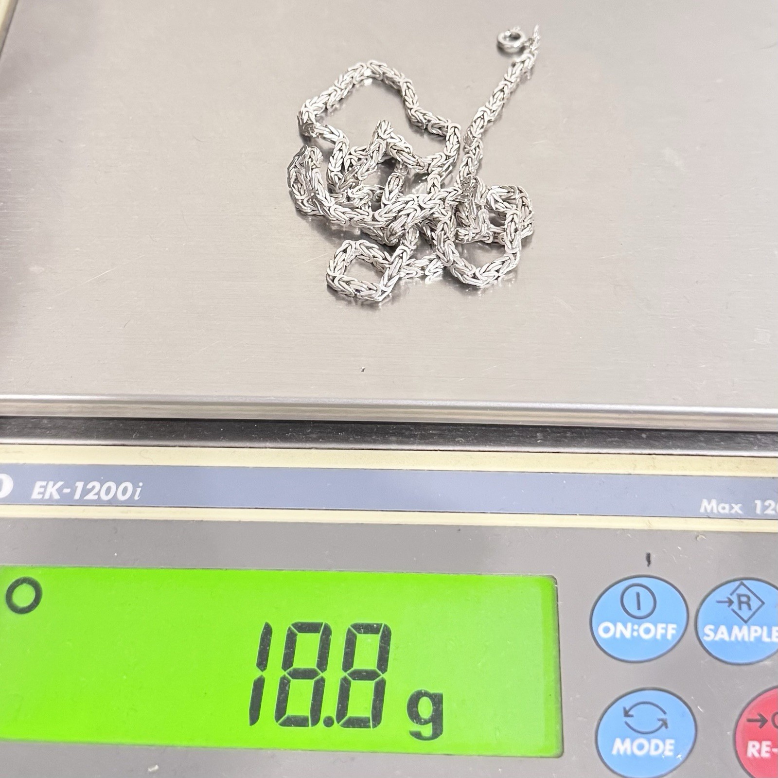 Byzantine 21 “ Chain-Necklace Sterling Silver 925 Made In Italy 18.8 Grams 2.5mm