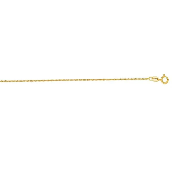 14 Karat Yellow Gold 1.1mm 24 Inch Singapore Chain Necklace – (1.4 grams)