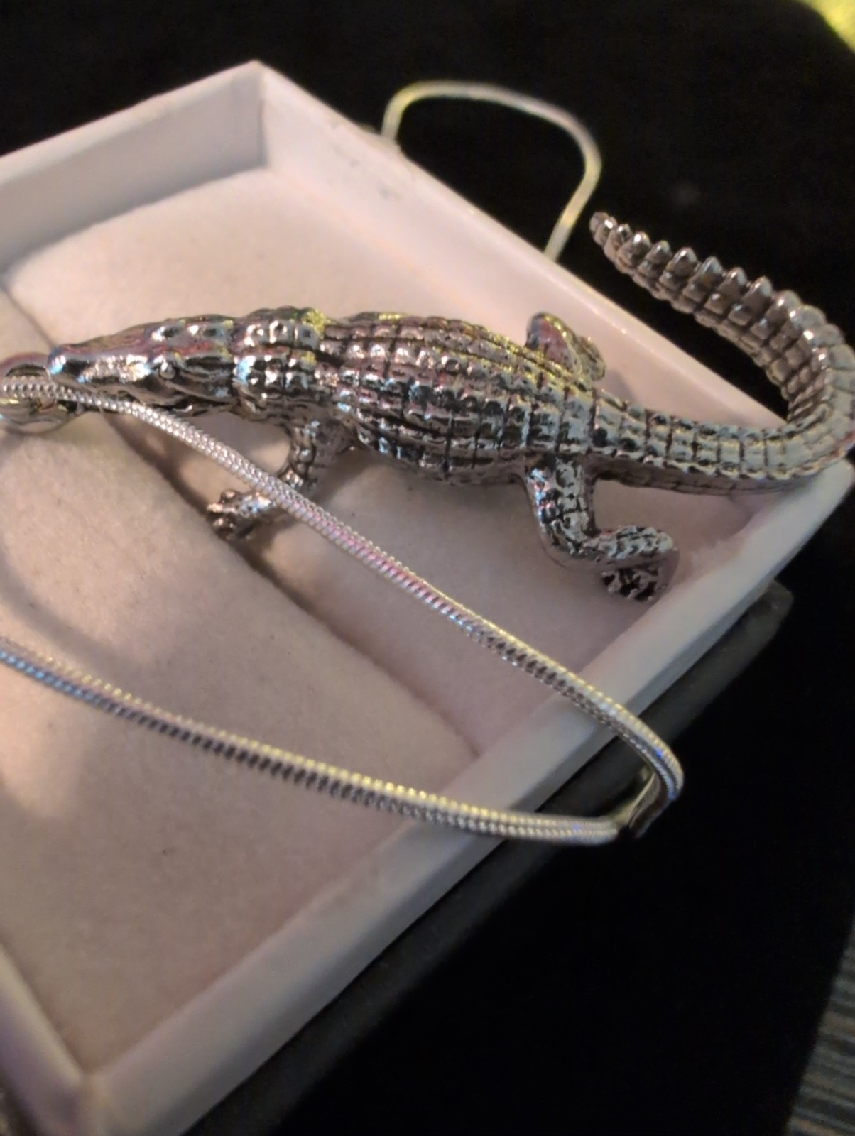 Thick Solid Sterling 925 Alligator Pendant Bayou Hunter Louisiana Ori. Cast 12G