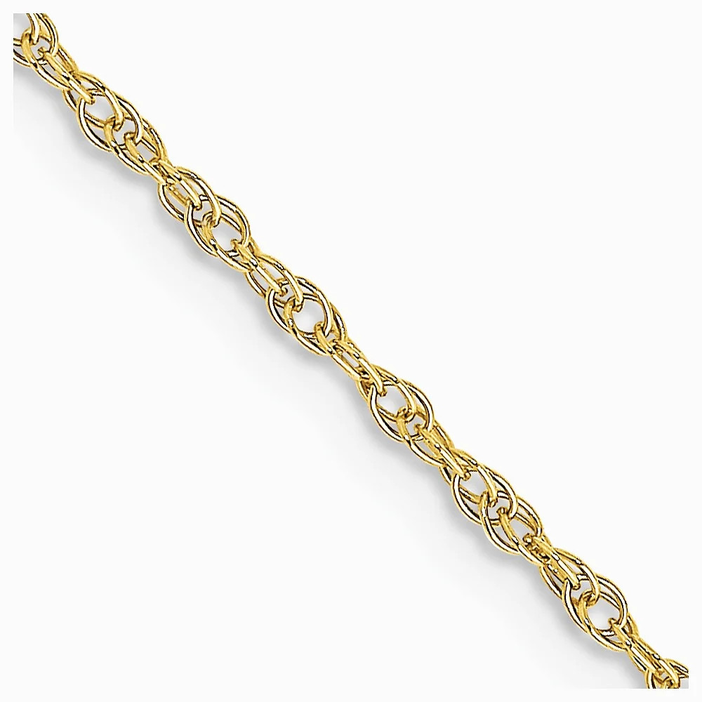 10K Yellow Gold 1.35mm Carded Cable Rope Chain Necklace 16″-24″