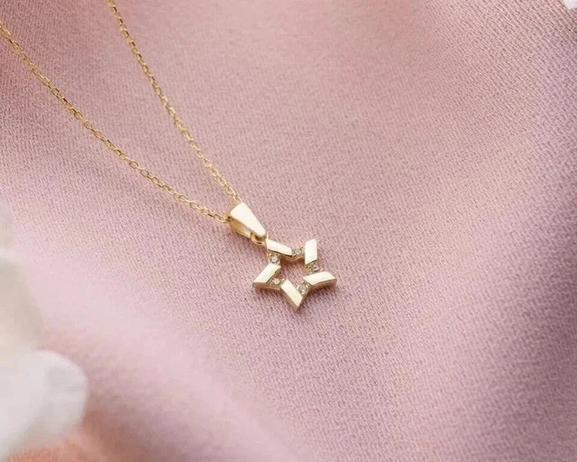 0.20Ct Round Cut White Moissanite Women’s Fancy Pendant 14K Yellow Gold Plated