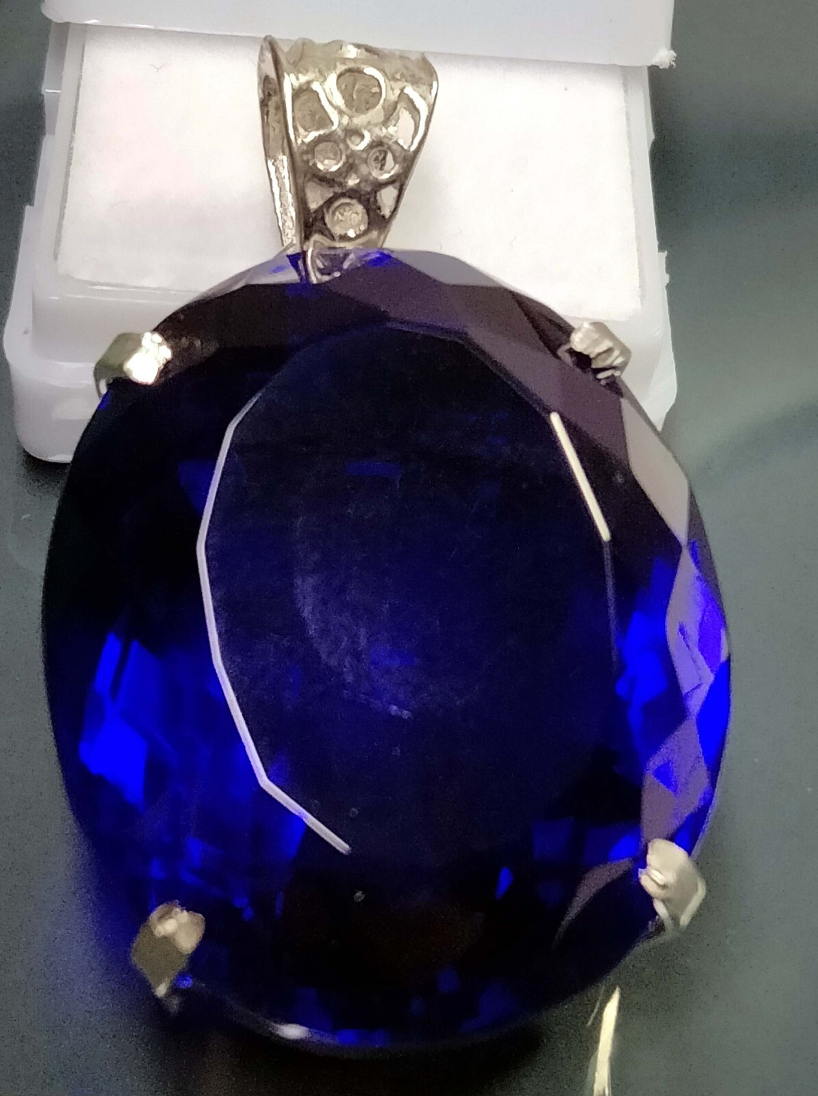Royal Blue Topaz Oval Cut 115.25 Ct Pendant EGL Certified Natural Gemstone PD011