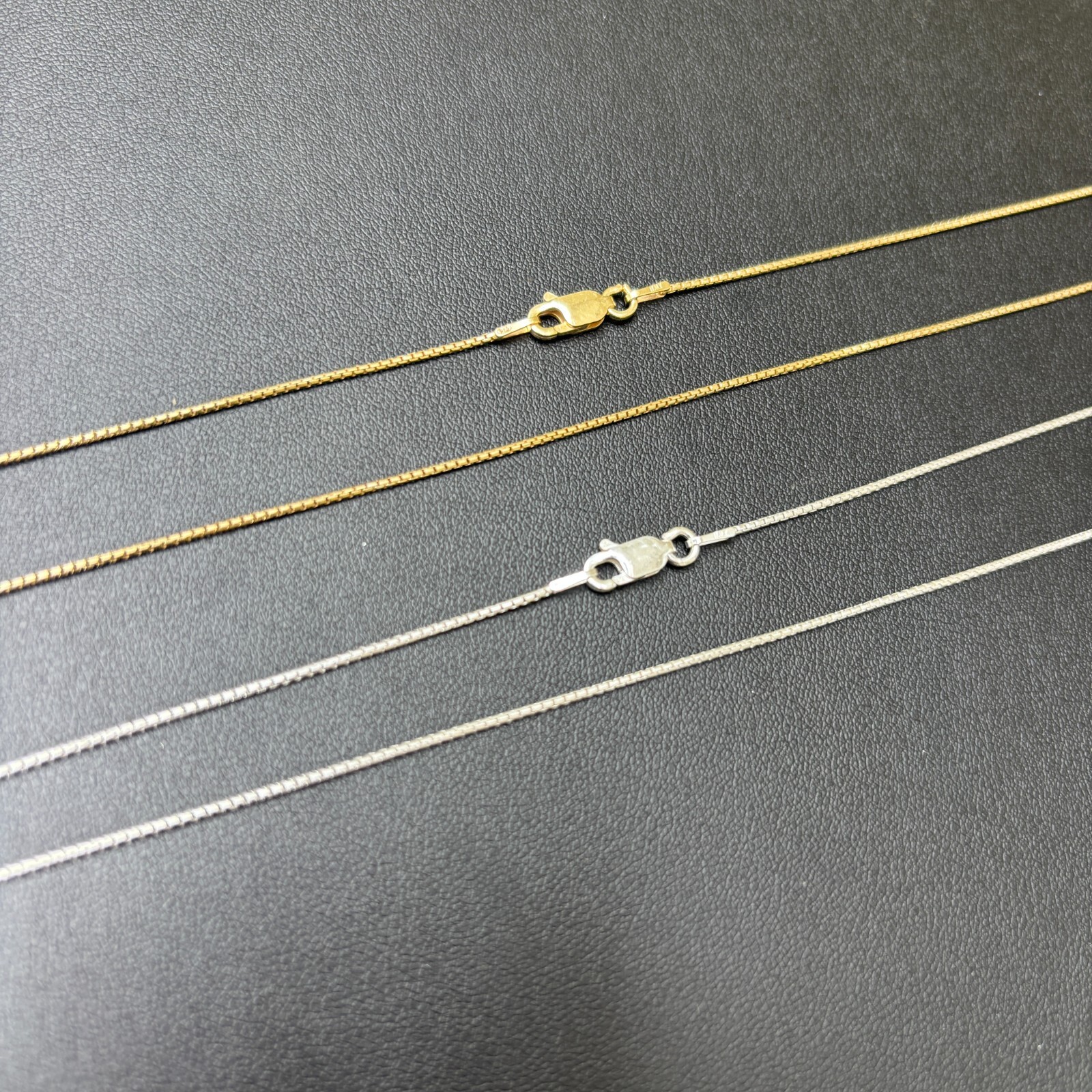 1mm round Box Chain Necklace – Solid 925 Sterling Silver Or 14k Gold Vermeil