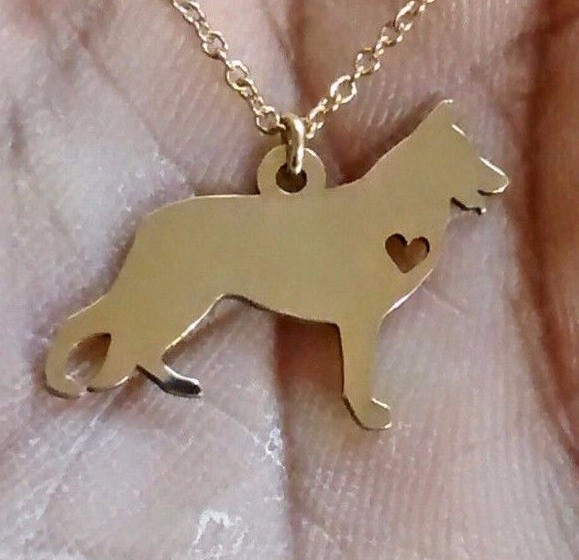 German Shepherd Necklace – Sterling Silver Jewelry – Gold – Rose Gold – 1