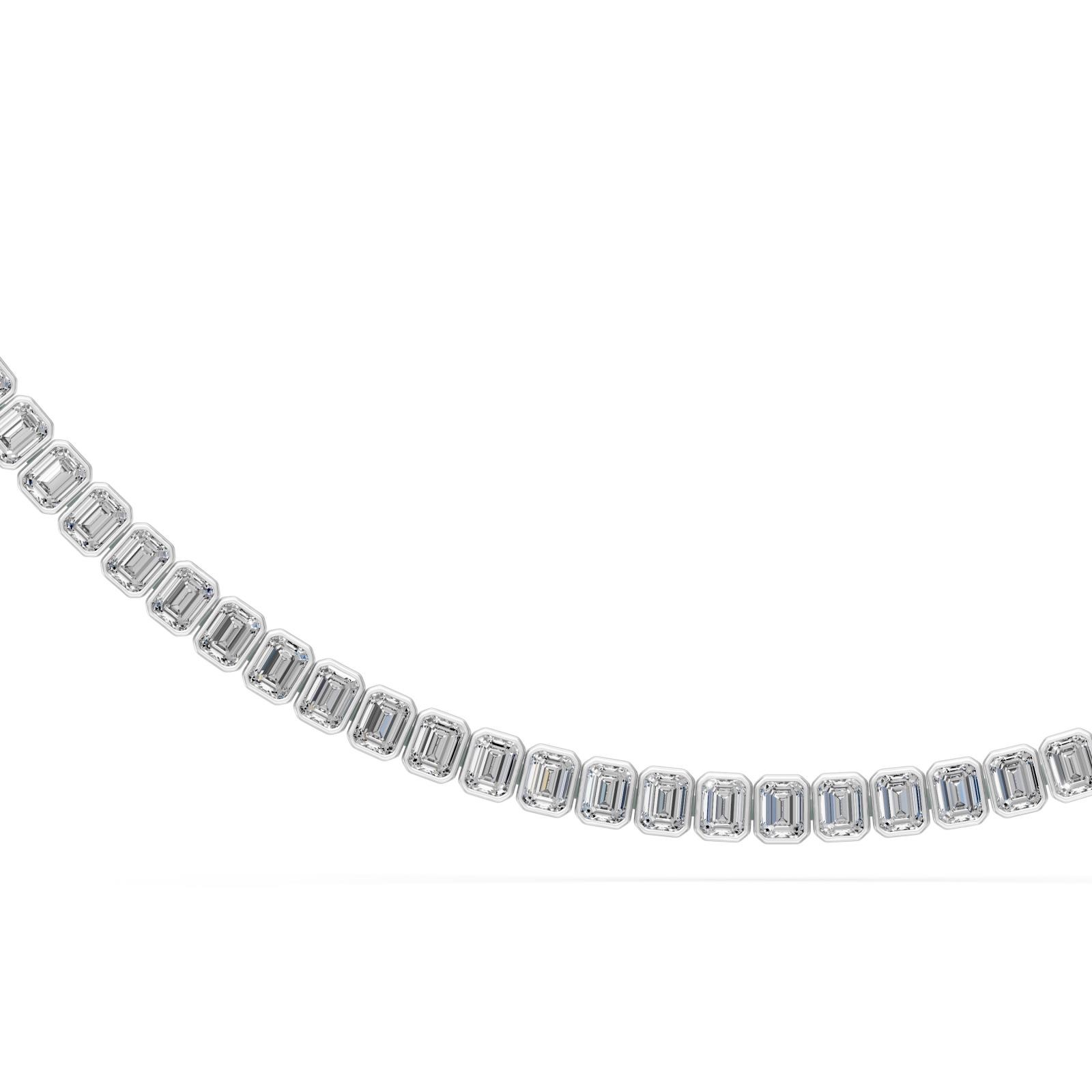 9.65 Ct Emerald Cut Diamond Tennis Necklace VS1 D-F White Gold 14k