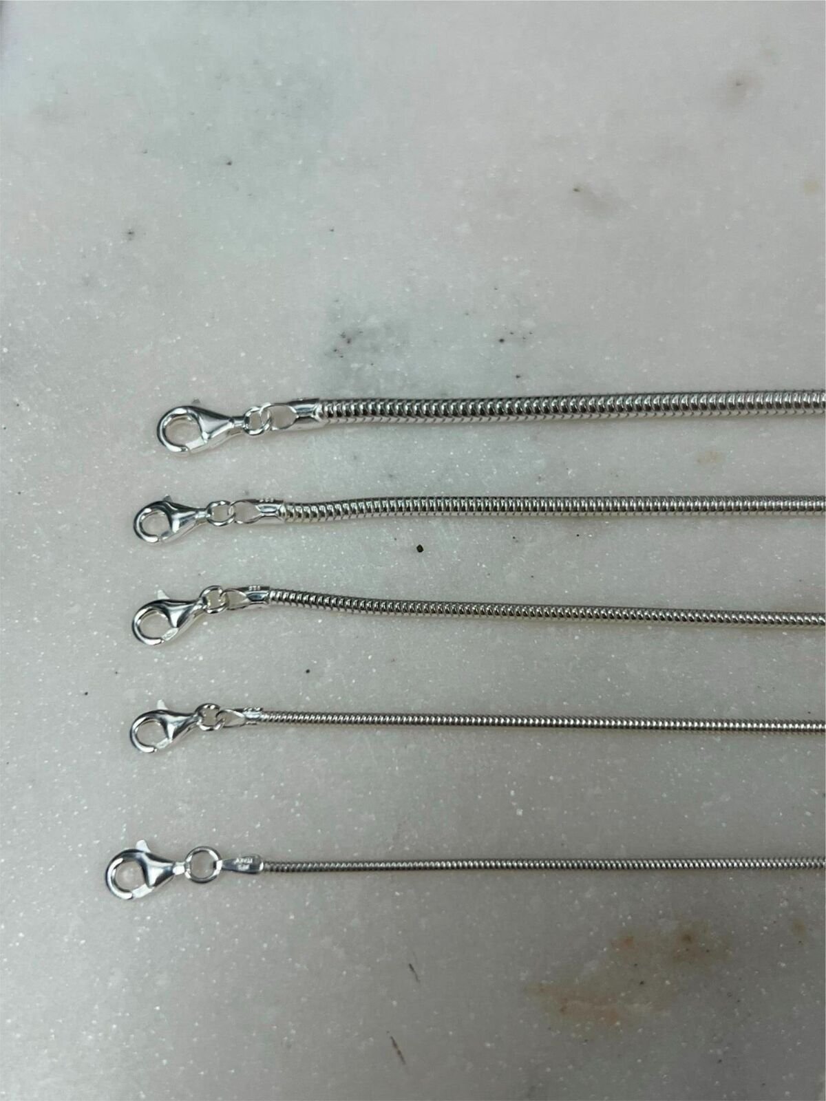 925 Sterling Silver Italian Snake Chain Necklace 1.4mm 1.6mm 2mm 2.5mm 3.5mm