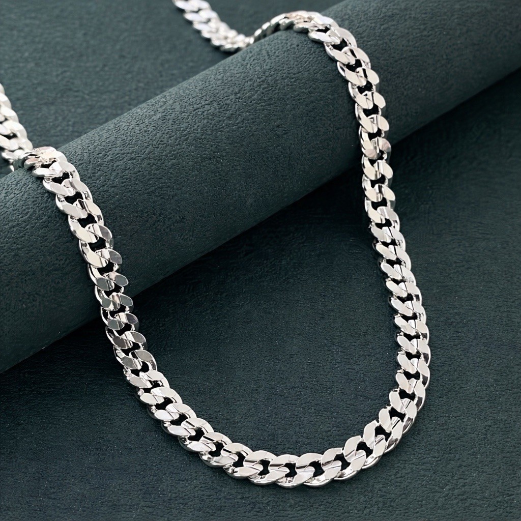 Real Marked 925 Sterling Silver Mens Cuban Chain 24 Inch 7MM