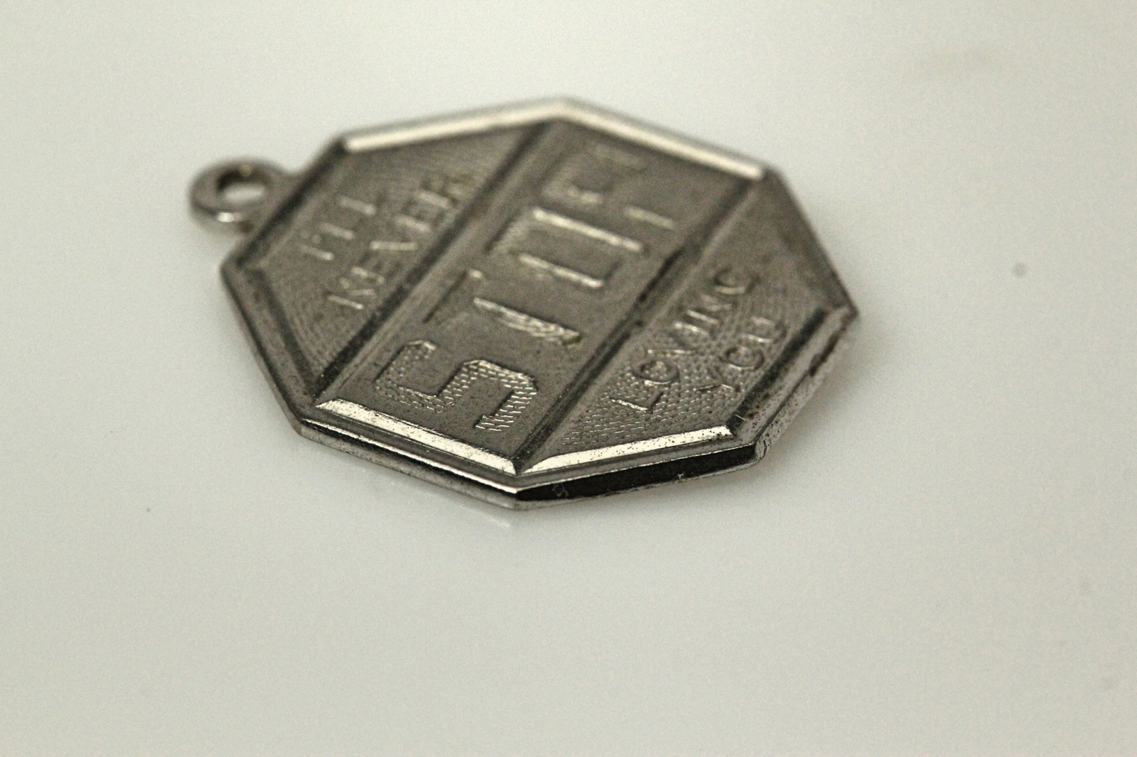 925 Sterling Silver Never Stop Loving You Octagon Pendant 3 Grams (PEN8240)