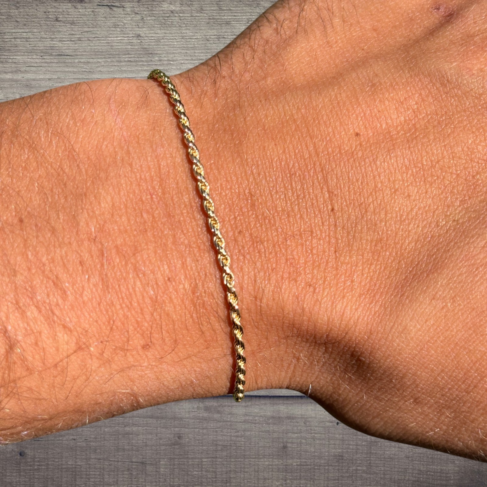 2mm Diamond Cut Rope Bracelet – Solid 925 Sterling Silver Or 14k Gold Vermeil