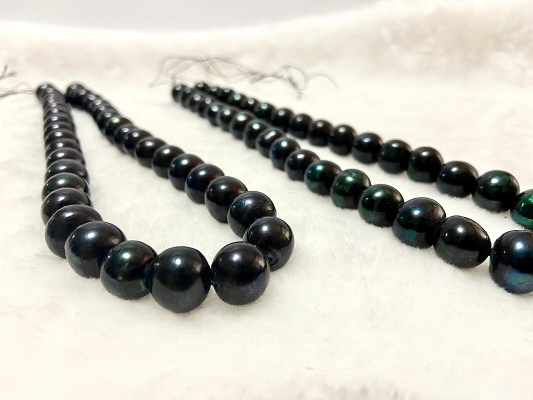 HUGE 17″12-15MM natural south sea genuine dark black near round pearl necklace 6