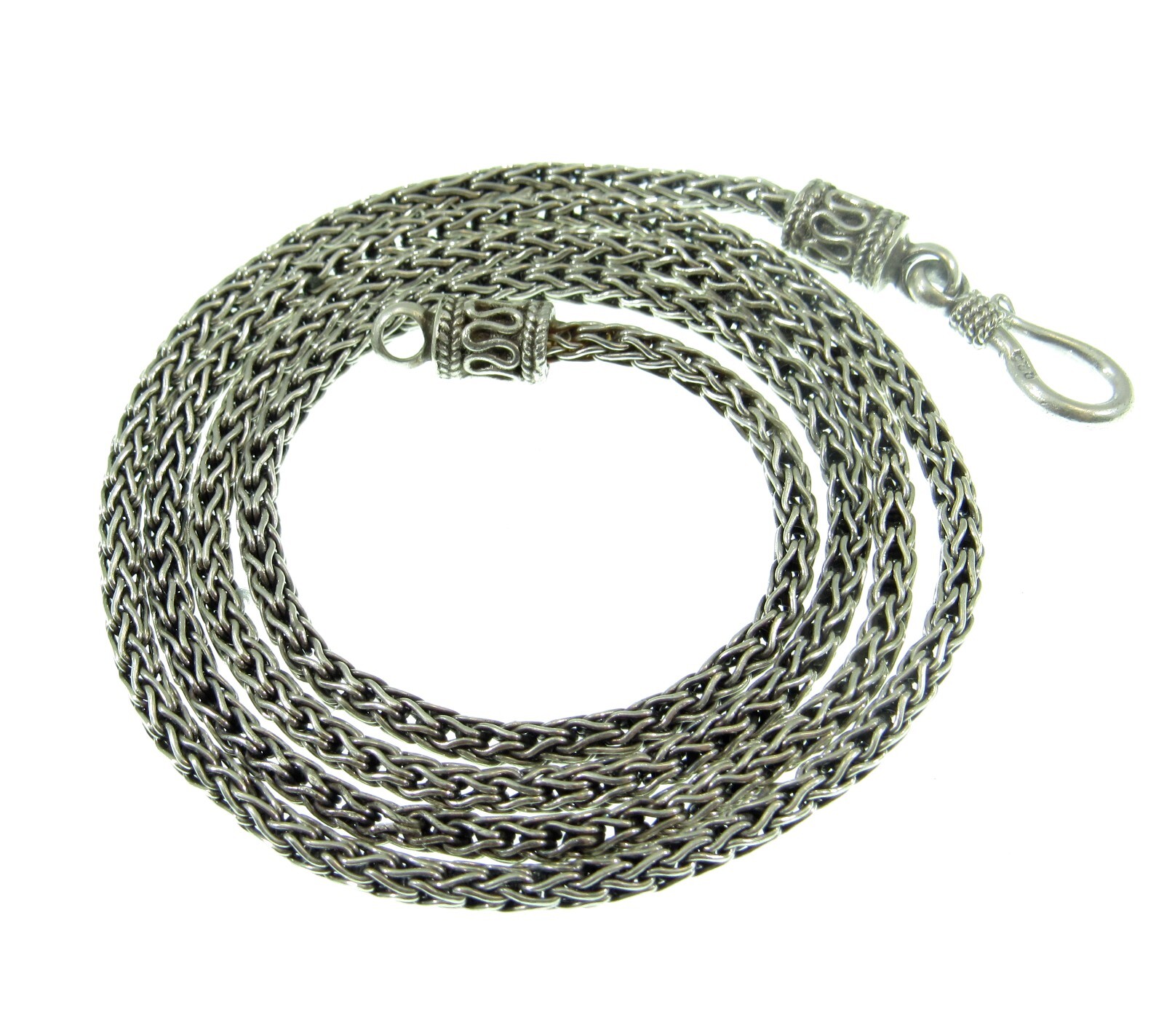 2.5MM Handmade Solid 925 Sterling Silver Balinese FOXTAIL Chain/Necklace Bali