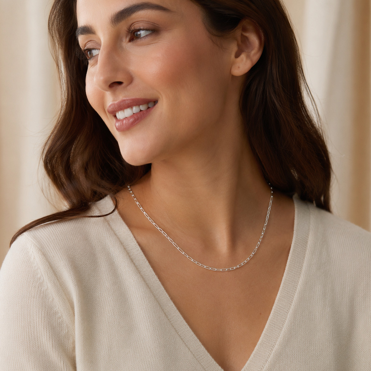 925 Sterling Silver Paperclip Chain Necklace – 2.8mm