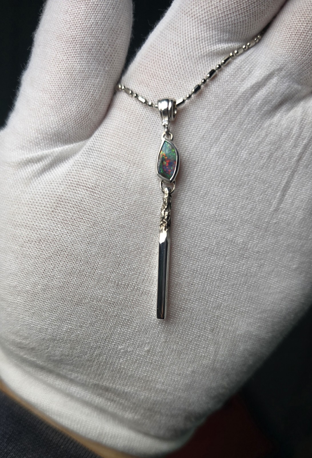 Australian Made Memento Mori Burnt Match Opal Pendant Handcrafted One Off A Kind