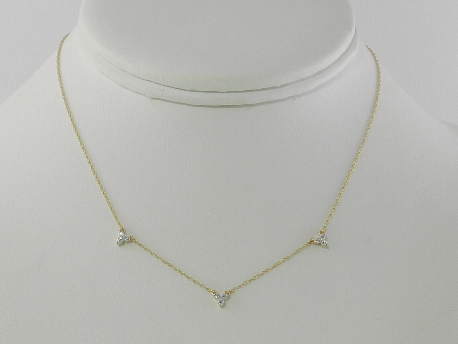 Elsie May Diamond Mini Cluster Choker Necklace (1/8 Ct. T.w.) in 14k Gold