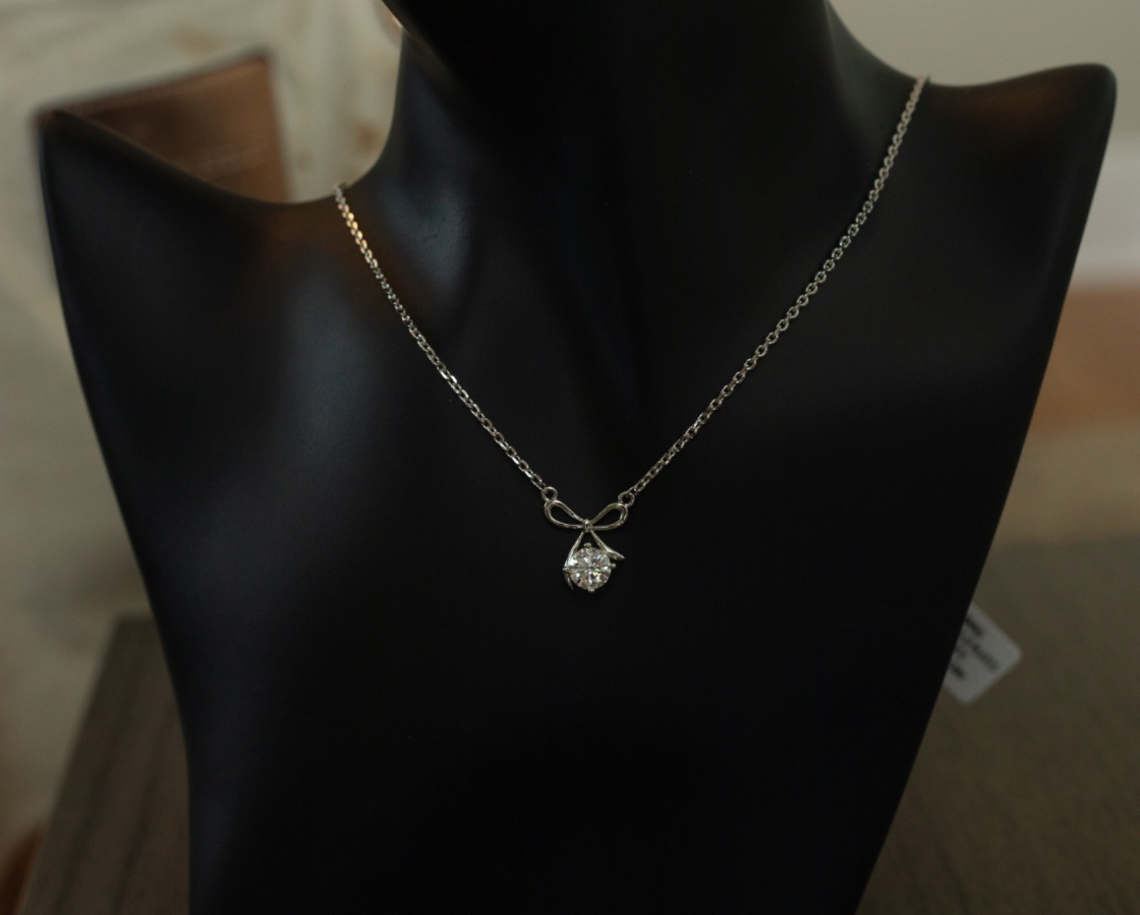 1.00 CTW Moissanite Necklace. 18K Gold-Plated. 75).