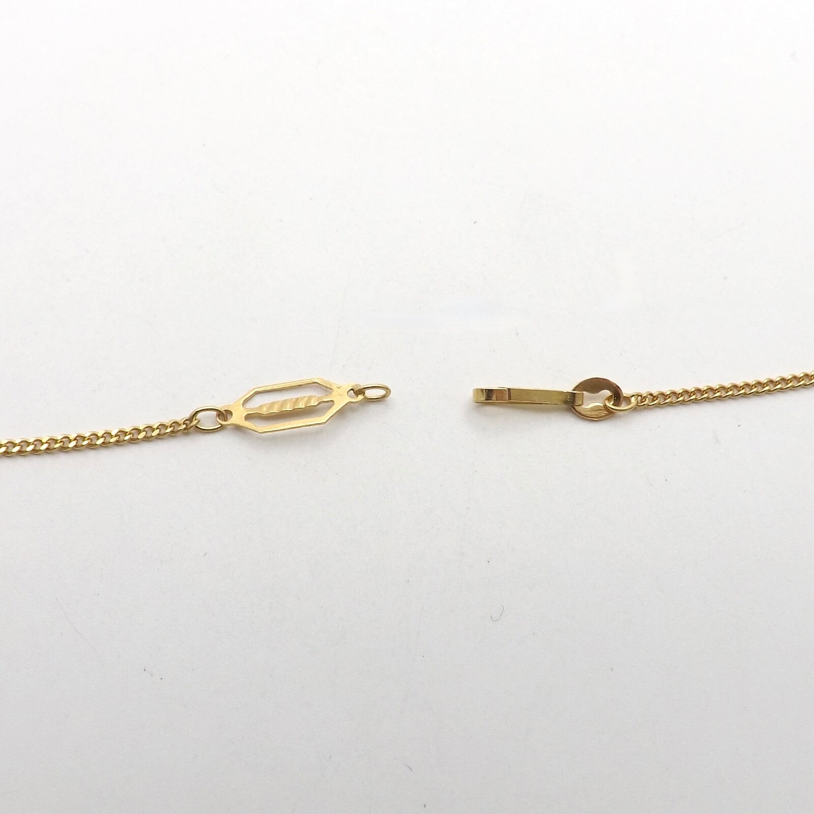 Solid 18k Gold Infinity Bar Station Curb Link Chain Necklace 36in Long Italy 750
