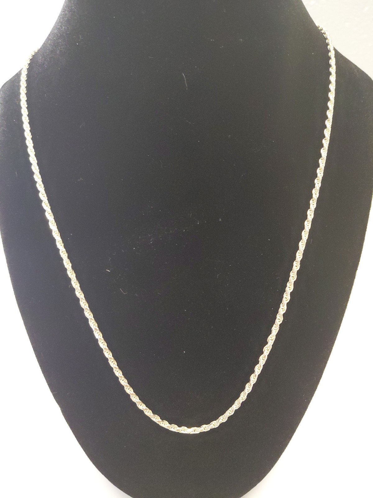 Sterling Silver Rope Chain Marked Italy 925 Long 29 Inches 13.8 Grams