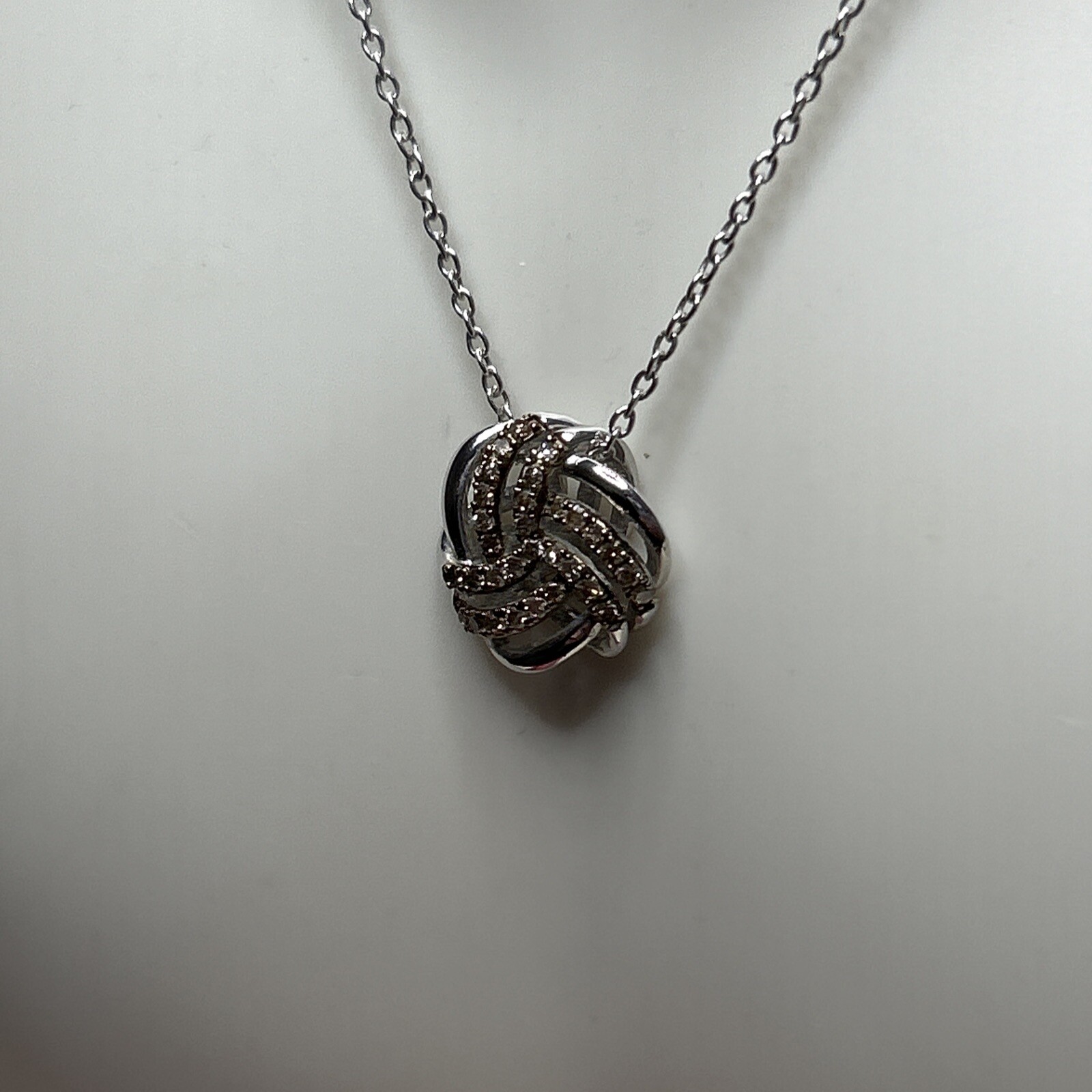 Colleen Lopez 0.20ct Diamond Love Knot Pendant with Chain Champagne Diamonds Hsn