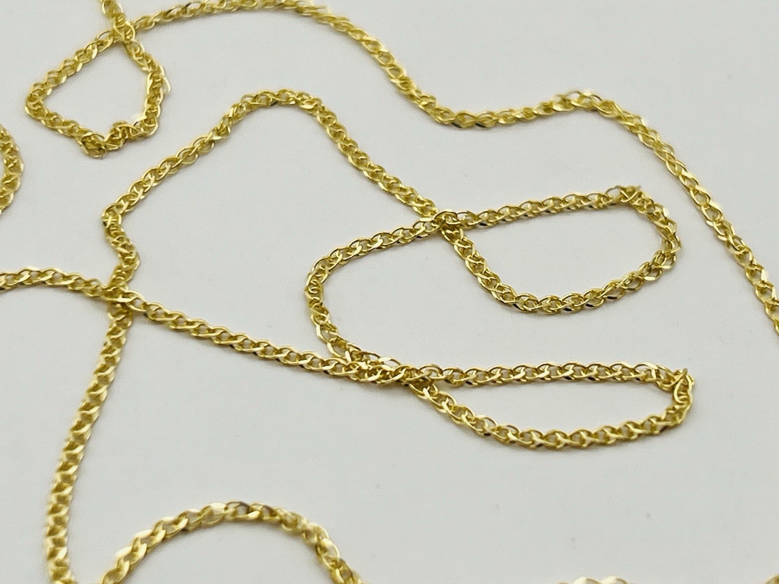 14k Yellow Gold 1.2mm Flat Wheat Chain Necklace 18 Inches