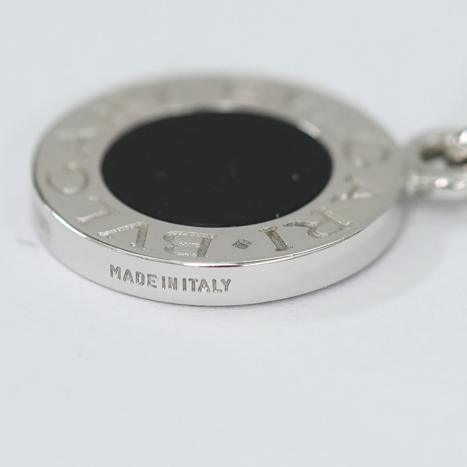 BVLGARI B zero1 Black Onyx Pendant Top Charm 18K White Gold 750 Auth #0031