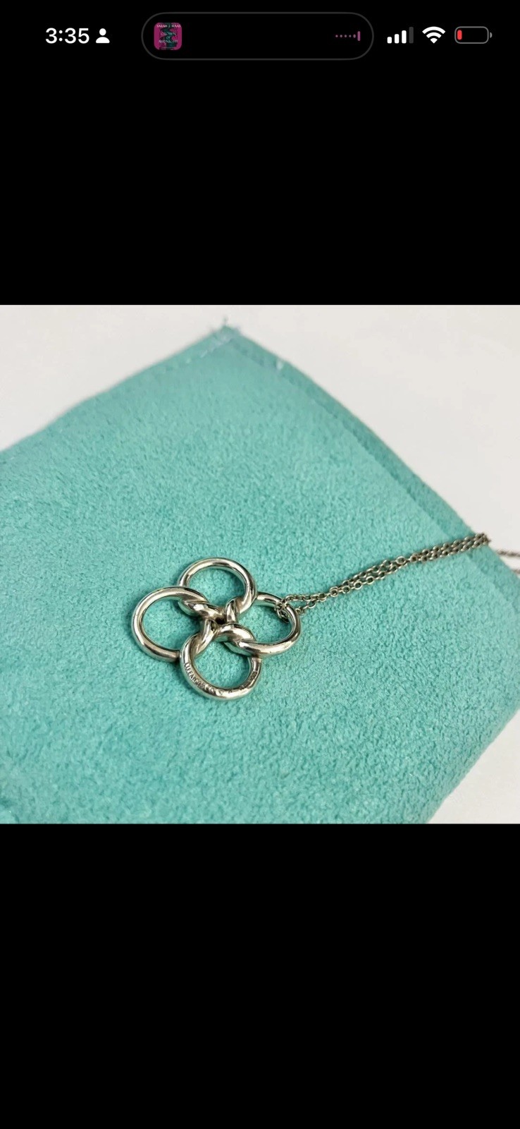 Tiffany & Co. Silver Necklace Clover Chain damaged Very Good condition product
