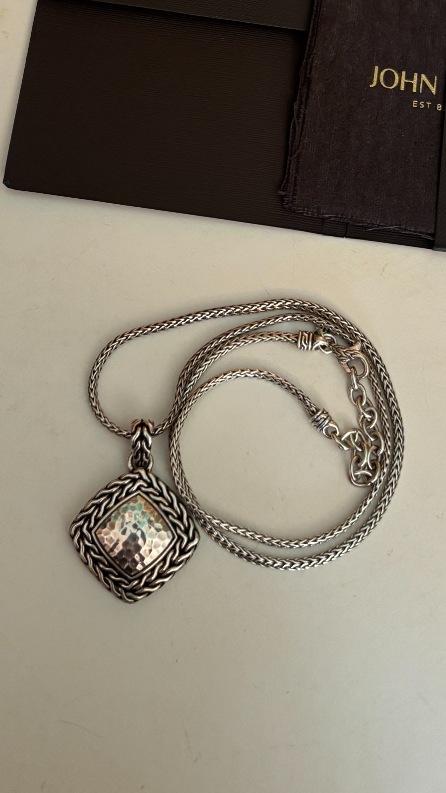 JOHN HARDY Classic Chain Palu Hammered Pendant Necklace in 925 Silver