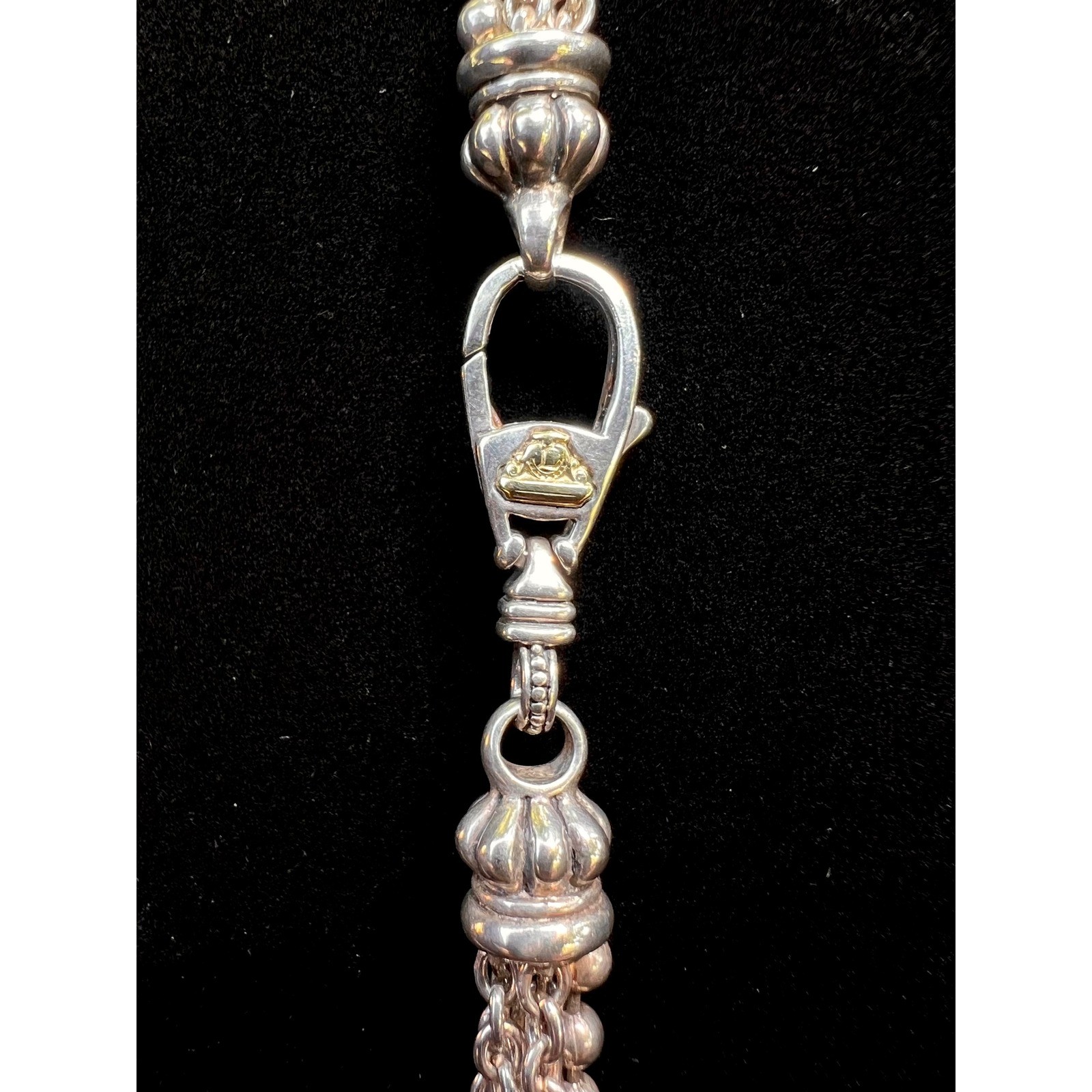 VTG LAGOS Caviar 925 SS 18K Multistrand 27.5″ 58g Necklace