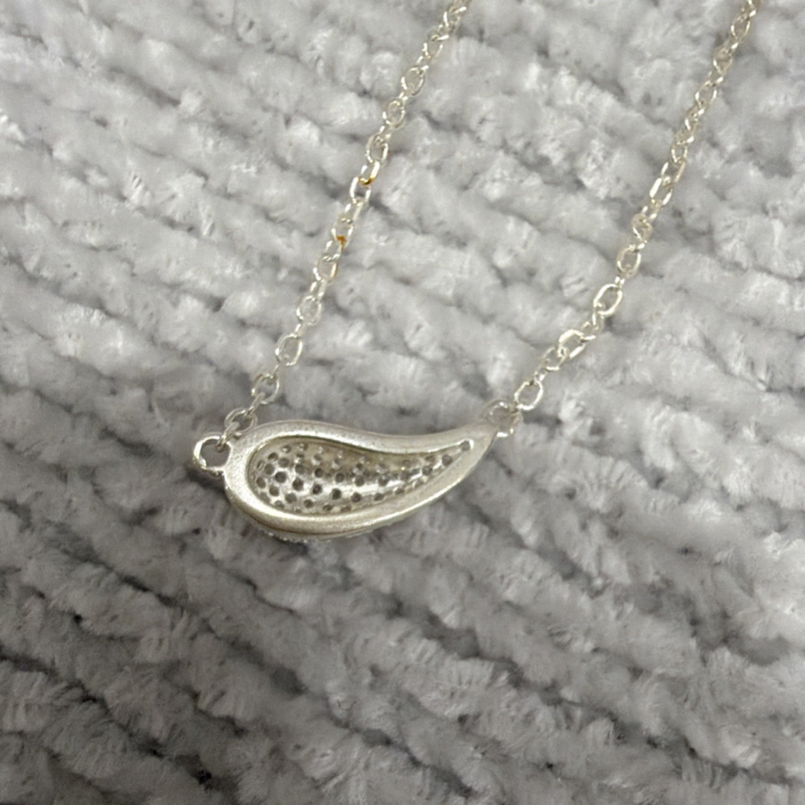 New 925 Sterling Silver Asymmetrical Pendant Necklace 18 inch